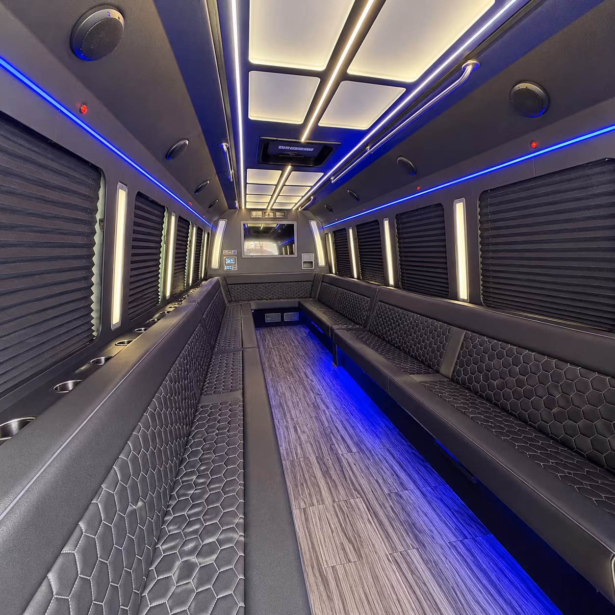 victoria 30 passenger party bus interior