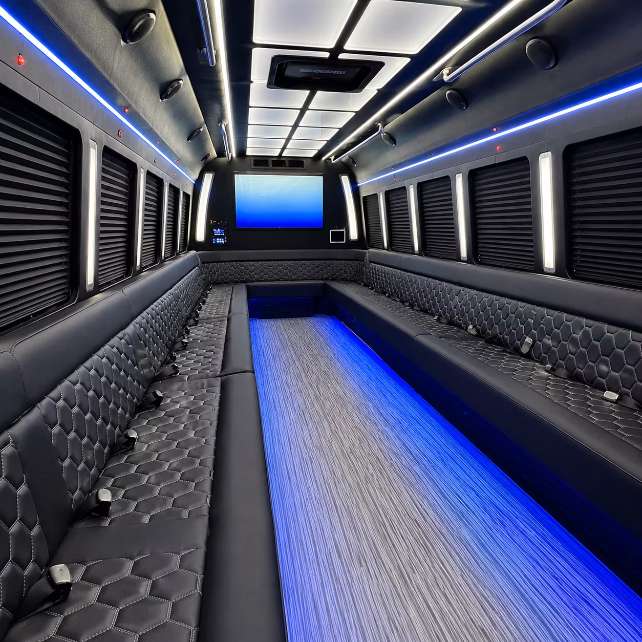 victoria 50 passenger party bus inside