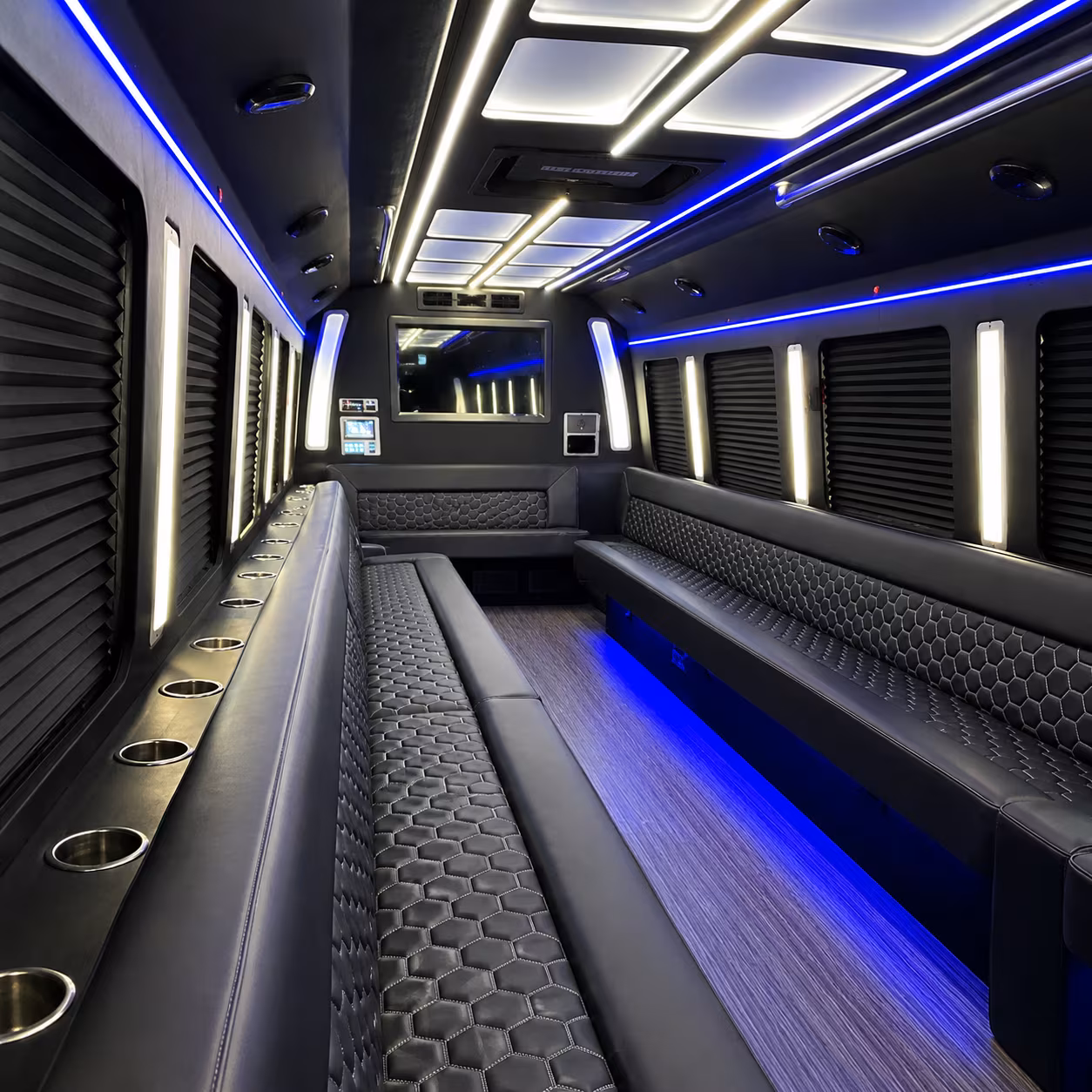 victoria party bus rental interior